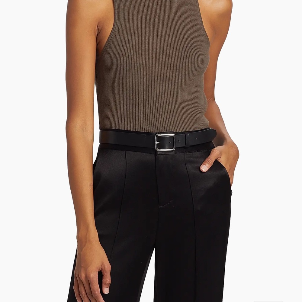 Reformation Taupe Ribbed Knit Top